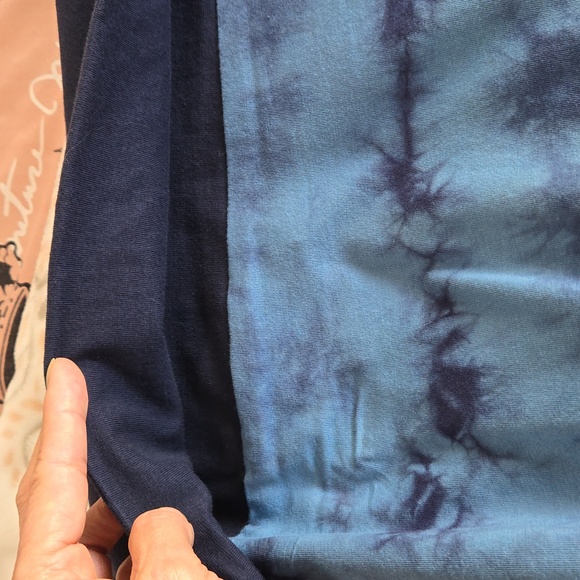 Soul Flower- Blue & Navy tye dye fold over waist women Size Medium casual skirt - Picture 4 of 4